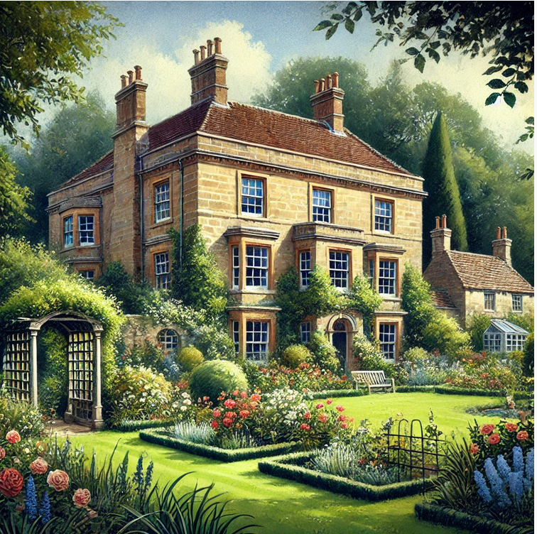 The Yellow Cottage on Linhay Island, England 1930s as featured in the popular British cozy historical mystery  series The Yellow Cottage Vintage Mysteries by author J. New dubbed Miss Marple meets The Ghost Whisperer by readers and fans