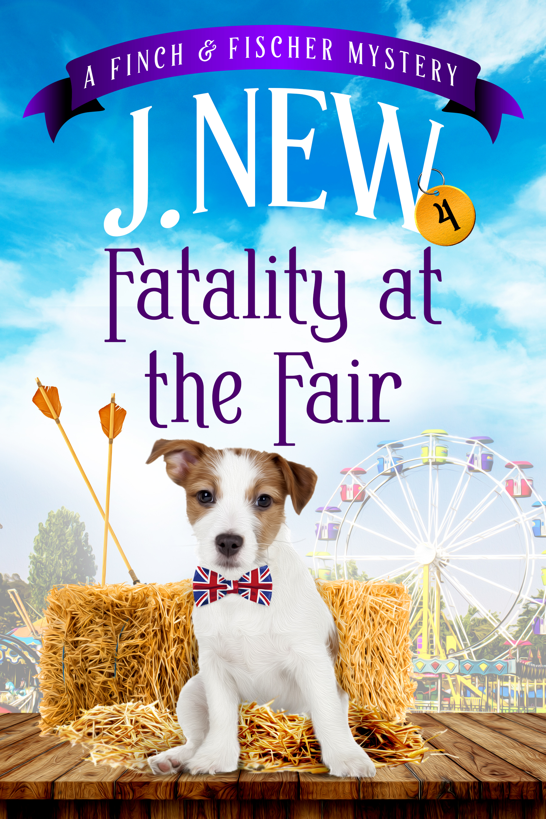 Fatality at the Fair, book 4 in the popular British cozy mystery series featuring mobile librarian Penny Finch and dog detective Fischer