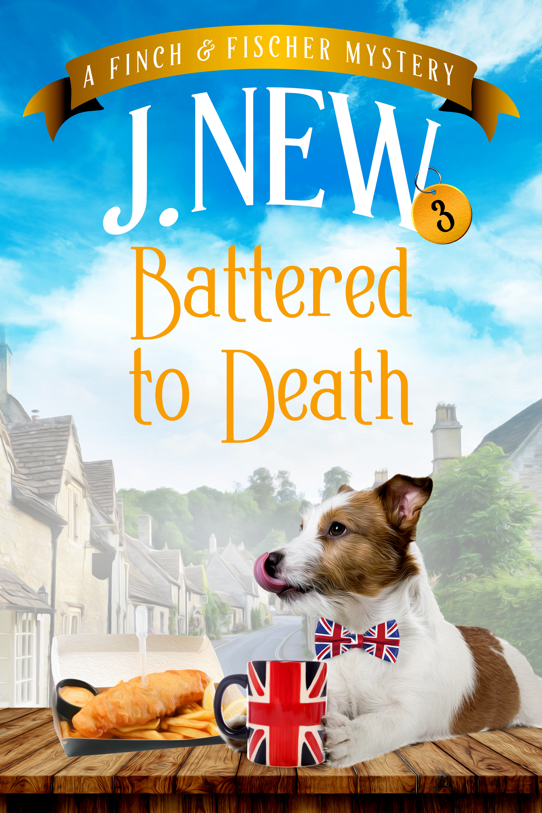 Battered to Death is the third book in the popular Finch and Fischer British cozy mystery series by author J. New