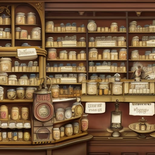 Local artist rendition of the interior of Lilly's shop, The Tea Emporium.